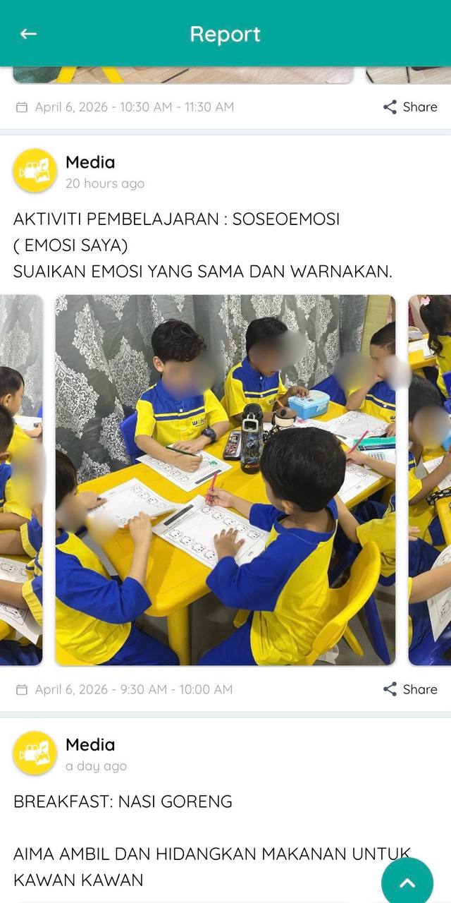 Classroom learning activities report